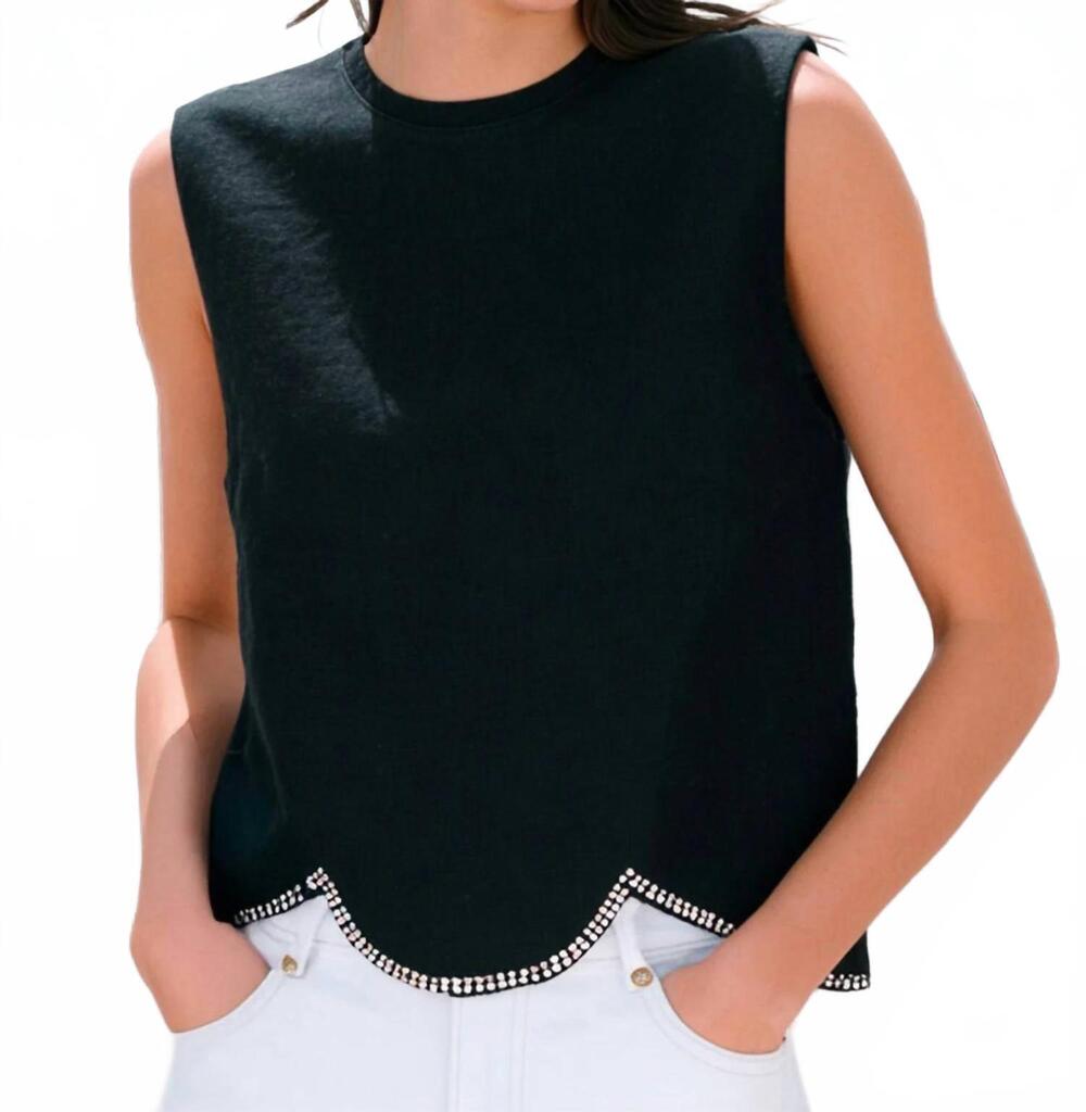 NEW VILAGALLO brillantes hem sleeveless top in ondas